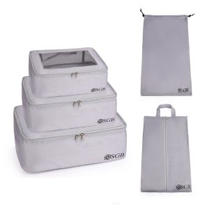 סט 5 תיקים לאירגון וסידור המזוודה אפור