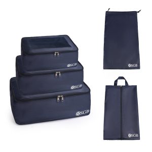 סט 5 תיקים לאירגון וסידור המזוודה כחול